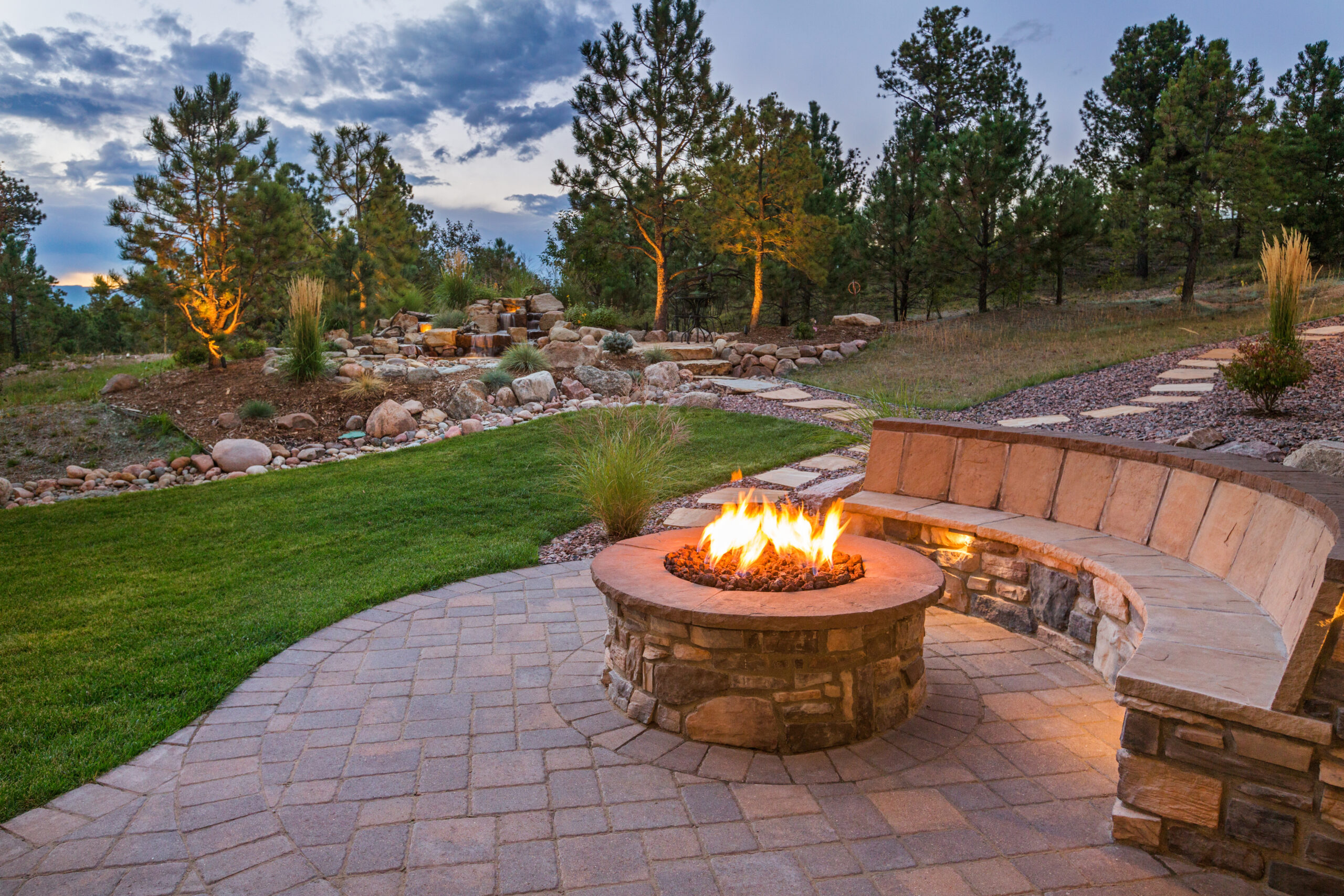 decorative landscaping rock firepit